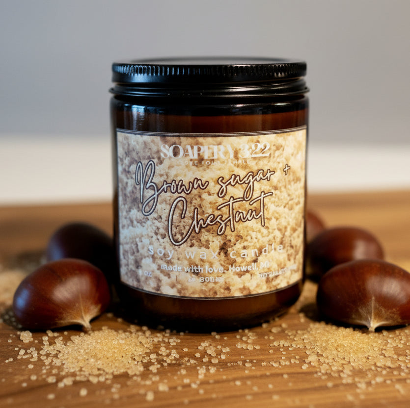 Brown Sugar + Chestnut 8oz Soy Candle