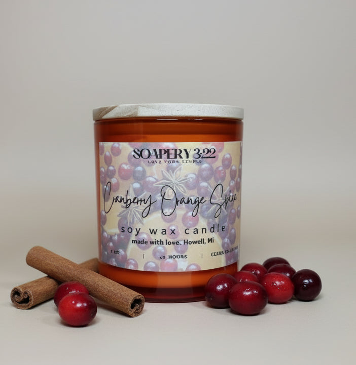 Cranberry Orange Spice 8oz Soy Candle