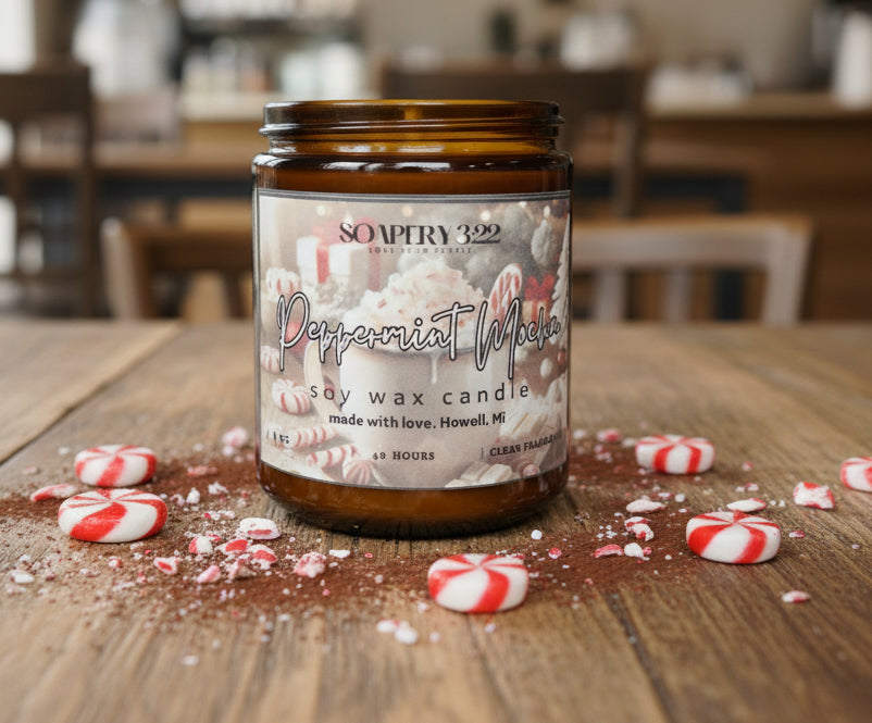 Peppermint Mocha 8oz Soy Candle