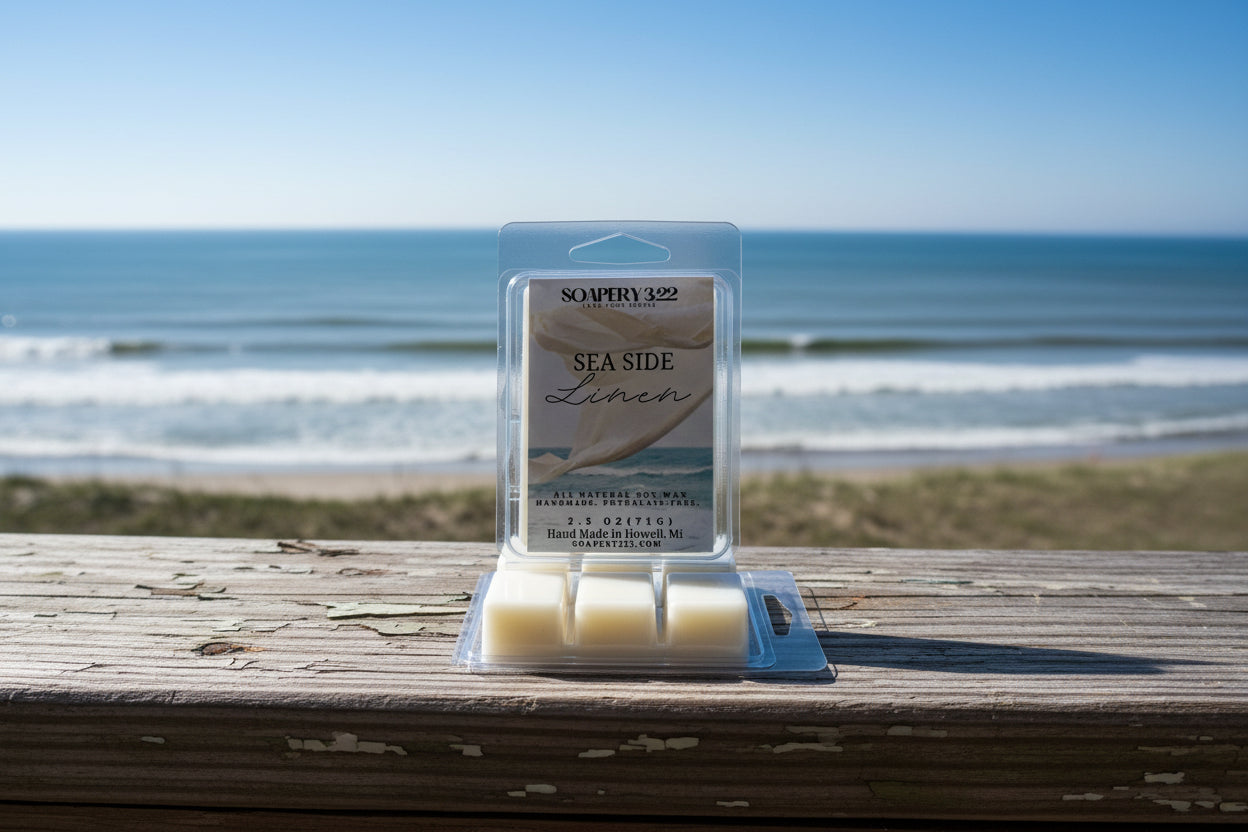 Sea Side Linen Soy Candles and Wax Melts