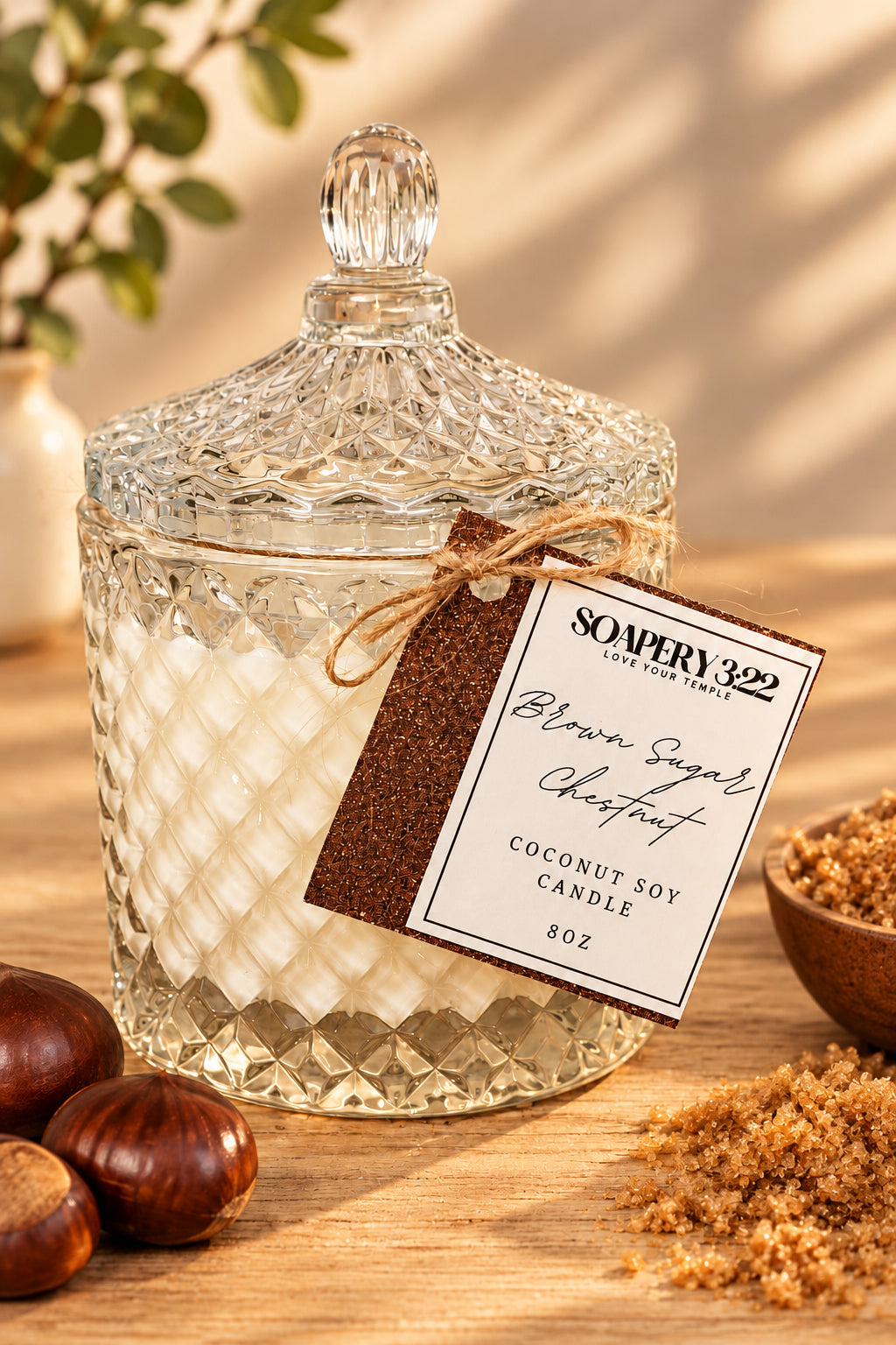 Brown Sugar + Chestnut 8oz Soy Candle