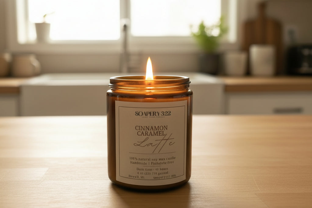 Cinnamon Caramel Latte 8oz Soy Candle