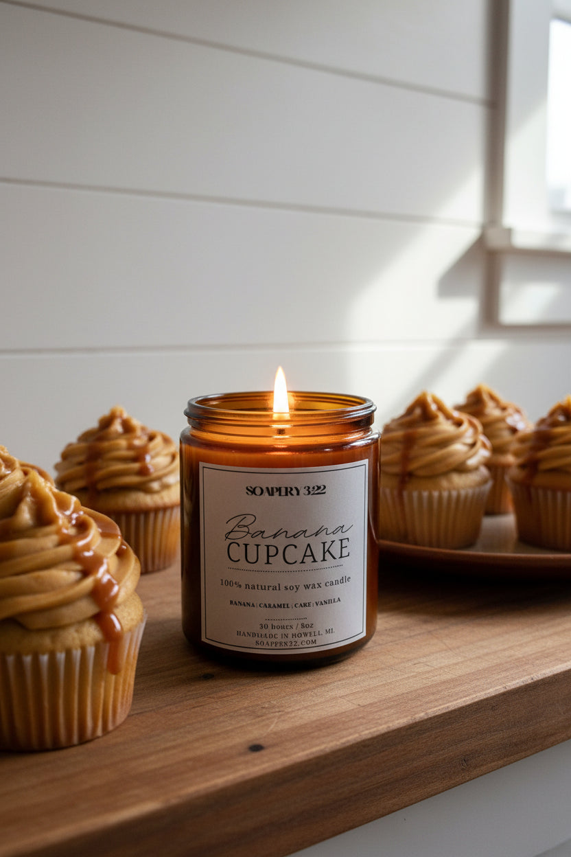 Banana Cupcake Soy Candles and Wax Melts