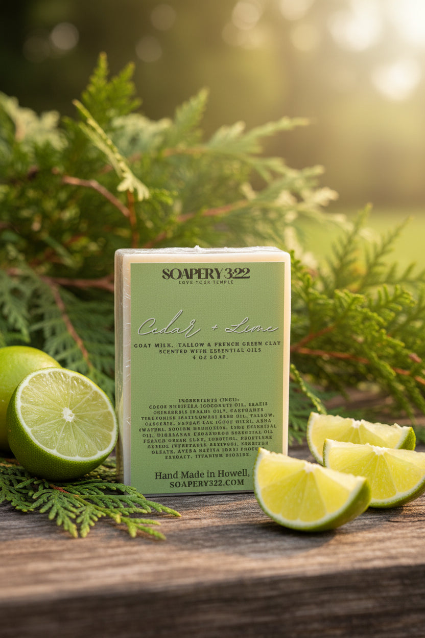 Lime & Cedar Goat Milk Tallow Soap